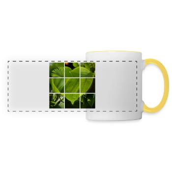 Coeur vert - Mug panoramique contrasté et blanc - blanc/jaune - Devant