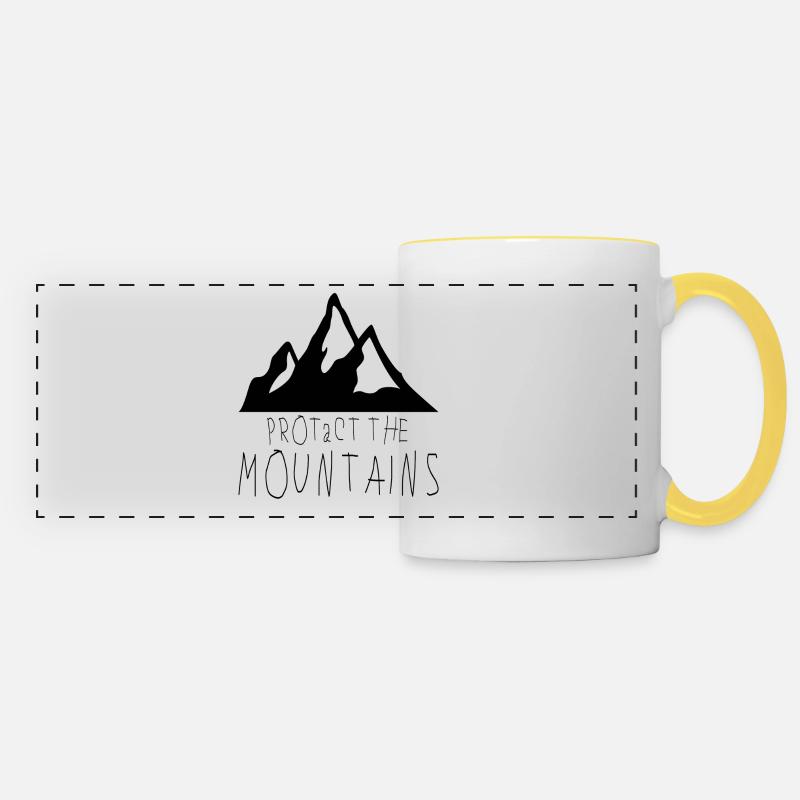 PROTaCT THE MOUNTAINS - Panoramic Mug - white/yellow