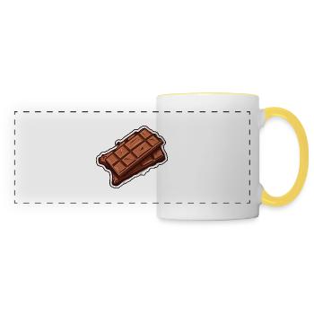Chocolate chocolate bar - Panoramic Mug - white/yellow - Front