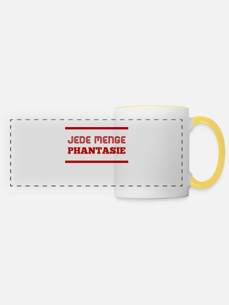 jede Menge Phantasie - Panoramatasse - Weiß/Gelb