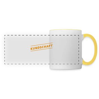Kundschaft geht immer - Panoramatasse - Weiß/Gelb - Vorne