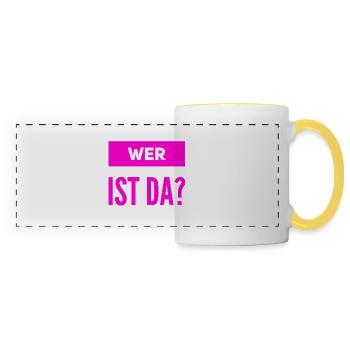 wer ist da? - Panoramatasse - Weiß/Gelb - Vorne