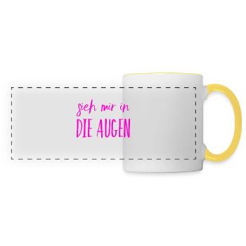 ich steh auf dich - Panoramatasse - Weiß/Gelb - Vorne