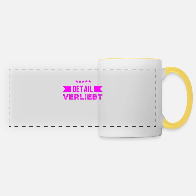 I love details - Panoramic Mug - white/yellow