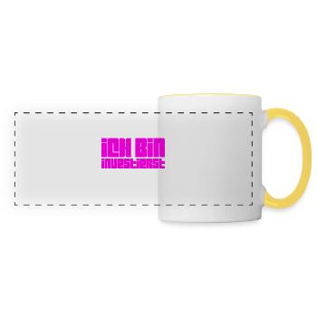 Investing is awesome - Panoramic Mug - white/yellow - Front