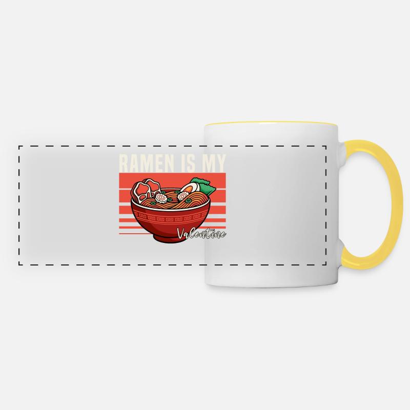 Ramen Is My Valentine - Panoramic Mug - white/yellow
