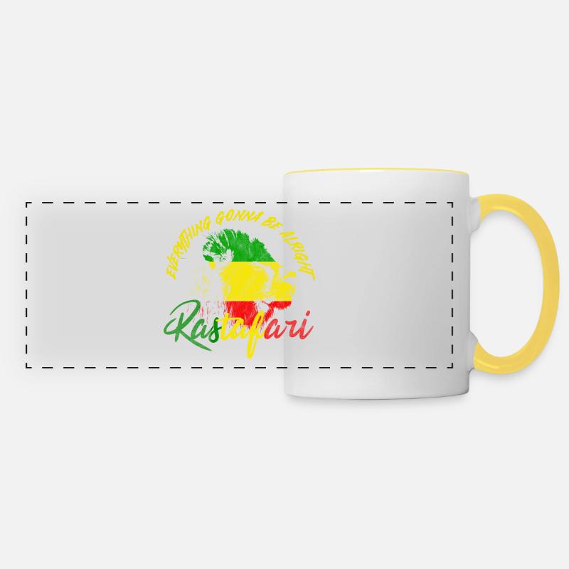 Rastafari - Panoramic Mug - white/yellow