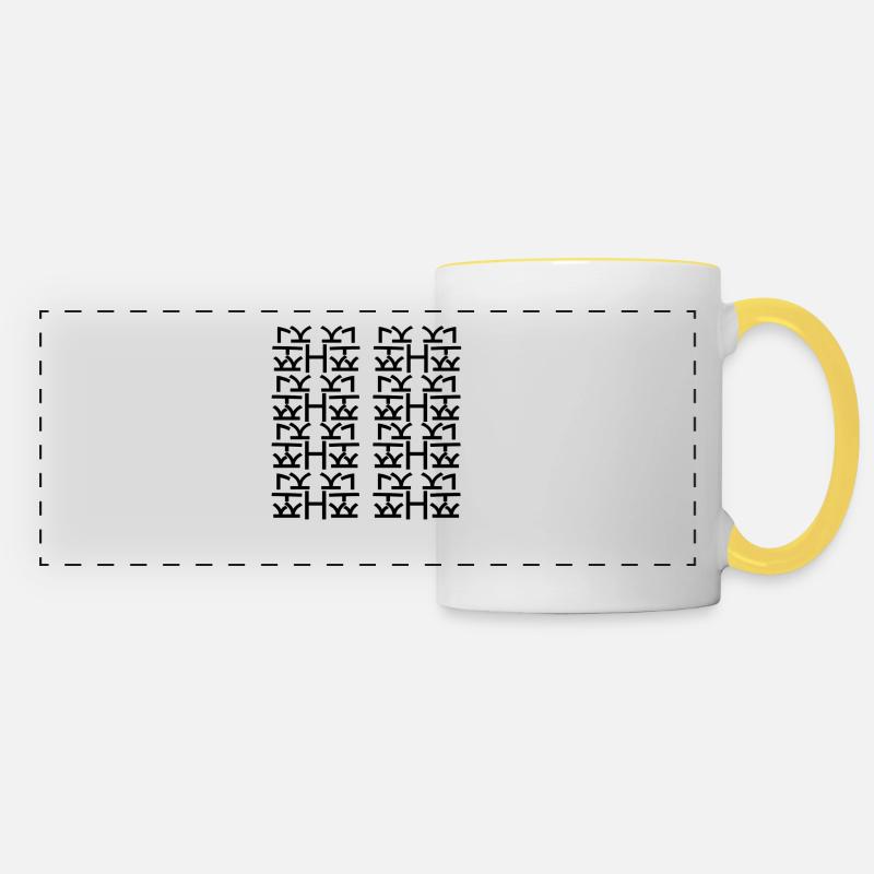 Unique H type - Panoramic Mug - white/yellow