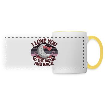 I love you to the Moon and back Valentine's Day - Panoramic Mug - white/yellow - Front