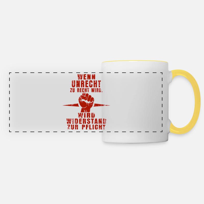 Rebellious Red – Grunge-Style Resistance - Panoramic Mug - white/yellow