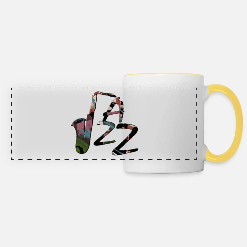 JAZZ - Mug panoramique contrasté et blanc - blanc/jaune