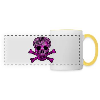 Skull skull and crossbones - Panoramic Mug - white/yellow - Front