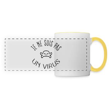 I am not a virus - Panoramic Mug - white/yellow - Front