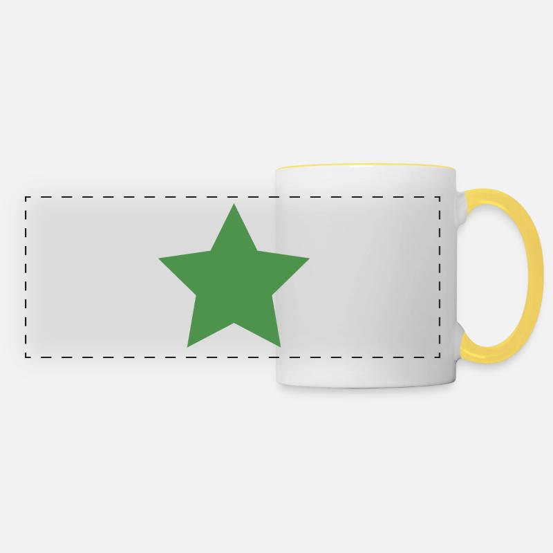 Vert étoile - Mug panoramique contrasté et blanc - blanc/jaune