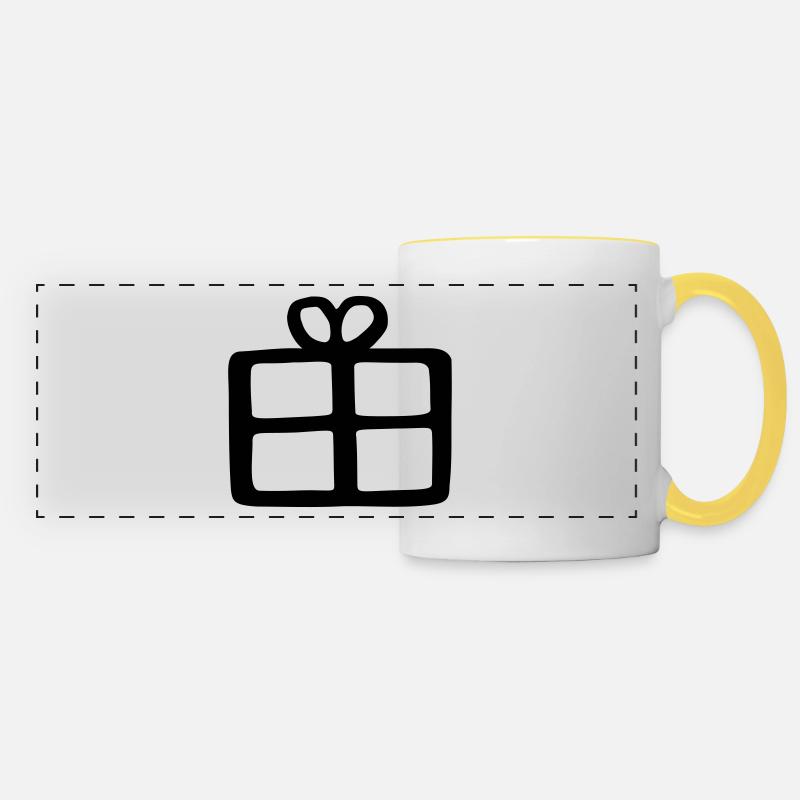 cadeau - Mug panoramique contrasté et blanc - blanc/jaune