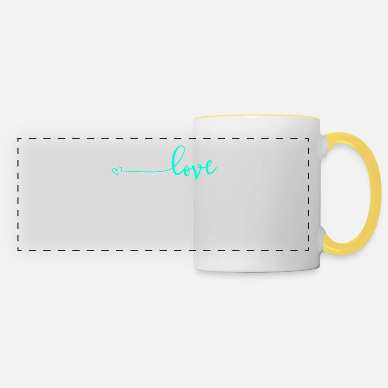 Fait avec amour - Mug panoramique contrasté et blanc - blanc/jaune