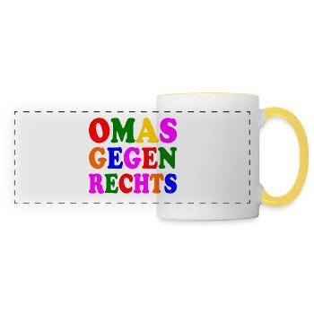 Omas gegen rechts - Panoramatasse - Weiß/Gelb - Vorne