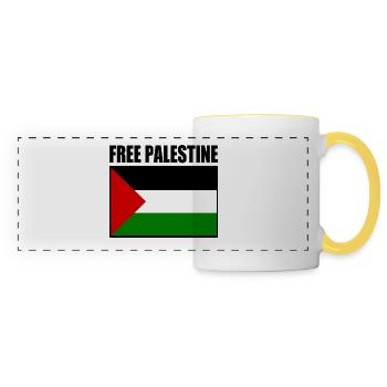 Free palestine - Panoramatasse - Weiß/Gelb - Vorne
