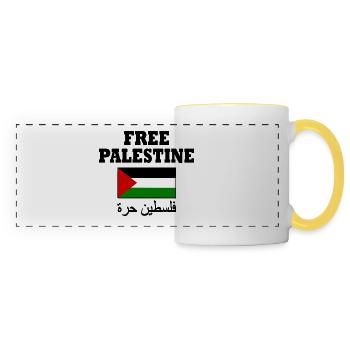 Free palestine - Panoramatasse - Weiß/Gelb - Vorne