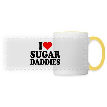 i love sugar daddies - Panoramatasse - Weiß/Gelb - Vorne