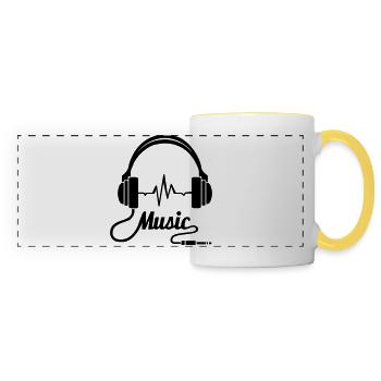Ohrhörer Musik! - Panoramatasse - Weiß/Gelb - Vorne