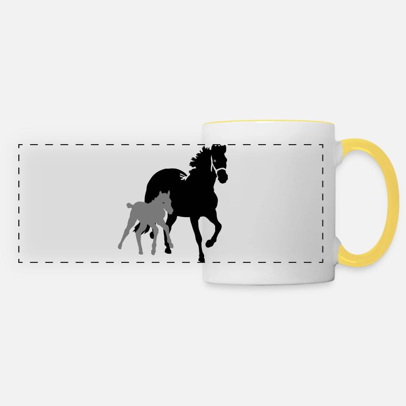pferde - Panoramic Mug - white/yellow