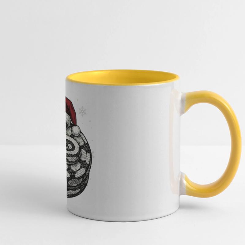 Serpent roi python roi de Noël Python boule Mug panoramique contrasté et blanc