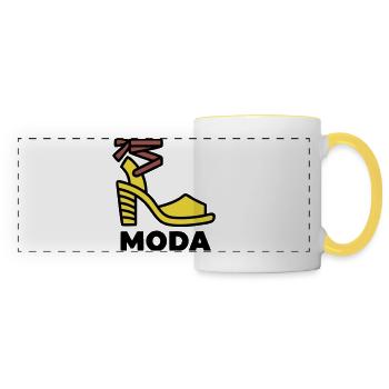High Heel Shoe Moda Italy Fashion Vacation - Panoramic Mug - white/yellow - Front