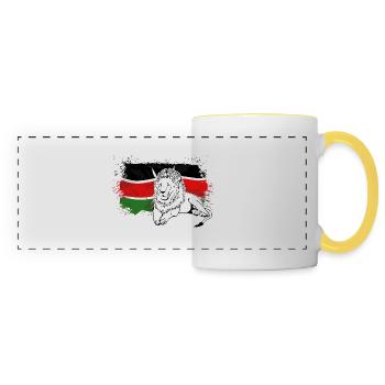 Lion - Kenya Flag - Löwe - Panoramatasse - Weiß/Gelb - Vorne