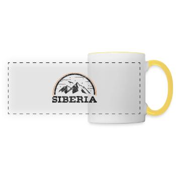 Russie Sibérie - Mug panoramique contrasté et blanc - blanc/jaune - Devant