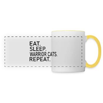 Chat Katze - Mug panoramique contrasté et blanc - blanc/jaune - Devant