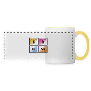 Sarcasme | Tableau périodique des éléments - Mug panoramique contrasté et blanc - blanc/jaune - Devant