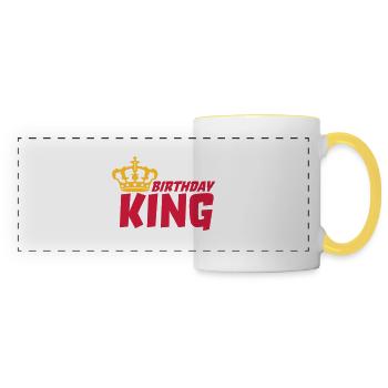 Boss Birthday King Logo - Panoramatasse - Weiß/Gelb - Vorne