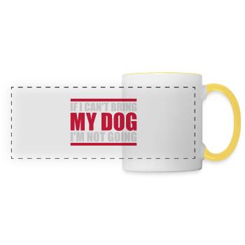Citation Apportez mon chien - Mug panoramique contrasté et blanc - blanc/jaune - Devant