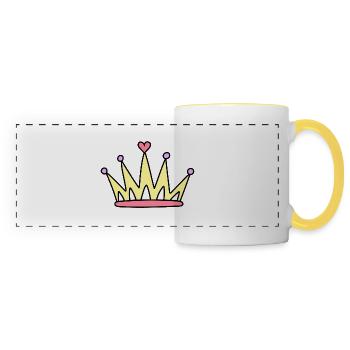 Couronne - Mug panoramique contrasté et blanc - blanc/jaune - Devant