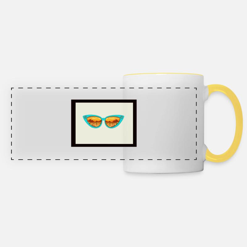 Spectacles - Panoramic Mug - white/yellow
