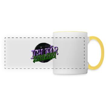 geschenk bullterrier haustier cool spaß chihuahua - Panoramatasse - Weiß/Gelb - Vorne