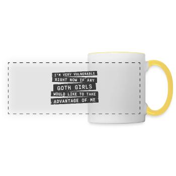 I Was Fighting A Bear Funny Surgery Broken Arm Leg - Panoramic Mug - white/yellow - Front