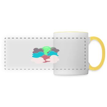 Sun behind the clouds - Panoramic Mug - white/yellow - Front