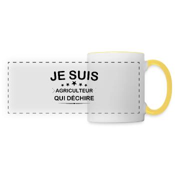 I'm a farmer who tears - Panoramic Mug - white/yellow - Front