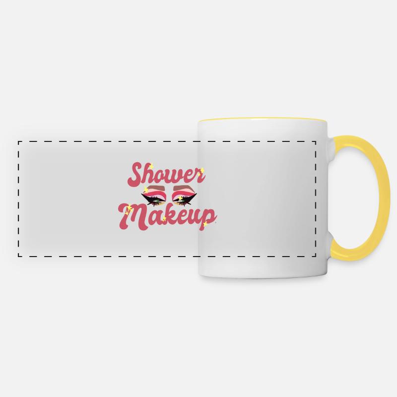 Shower makeup - Panoramic Mug - white/yellow