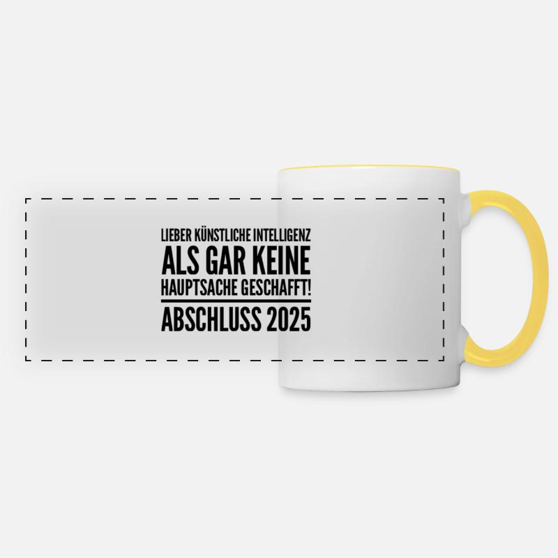 Abschluss 25 - Panoramatasse - Weiß/Gelb