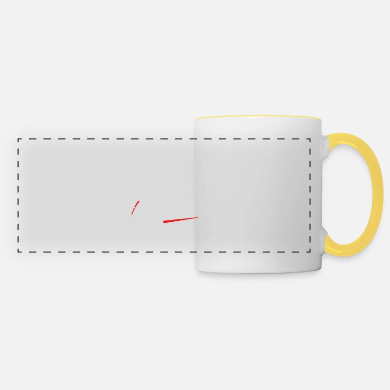 Intelligence (Dictons drôles) - Mug panoramique contrasté et blanc - blanc/jaune