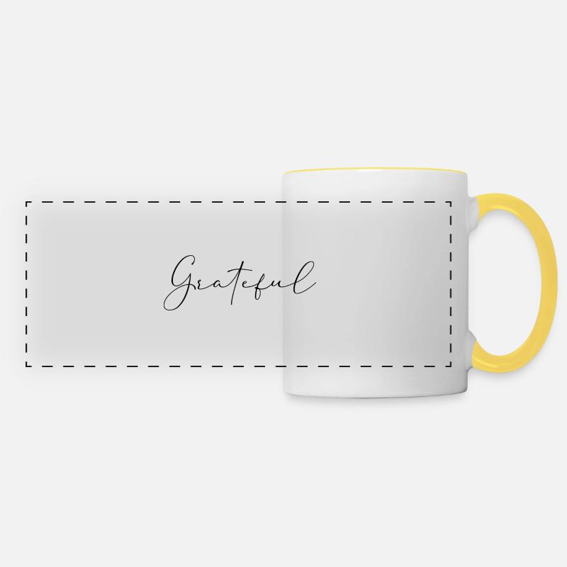 Grateful - Panoramic Mug - white/yellow