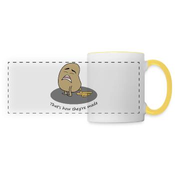 C’est une patate de merde - Mug panoramique contrasté et blanc - blanc/jaune - Devant