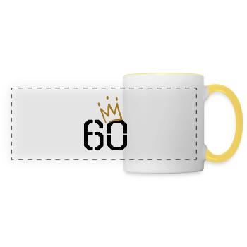 60 ans - Mug panoramique contrasté et blanc - blanc/jaune - Devant