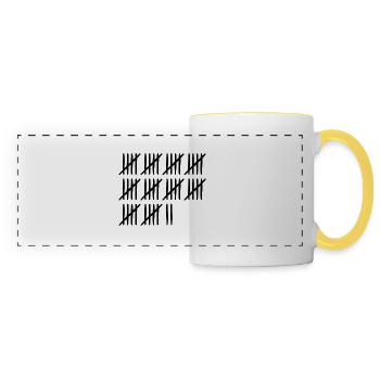 52nd birthday tally sheet 52 years old - Panoramic Mug - white/yellow - Front