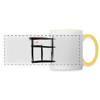 Fenster, handgezeichnet, Bleistiftzeichnung - Panoramatasse - Weiß/Gelb - Vorne