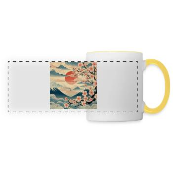Ukiyo-e Style Sunrise II - Panoramic Mug - white/yellow - Front