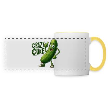 Crazy Veggies: Spiky Cuke Thumbs Up - Panoramatasse - Weiß/Gelb - Vorne